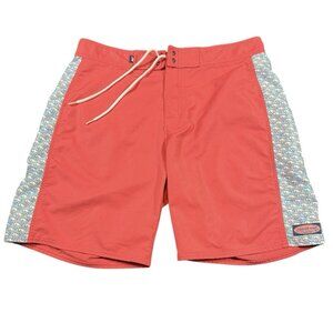 Men’s Vineyard Vines Size 36” Board Shorts Pink Swimwear Drawstring Surf